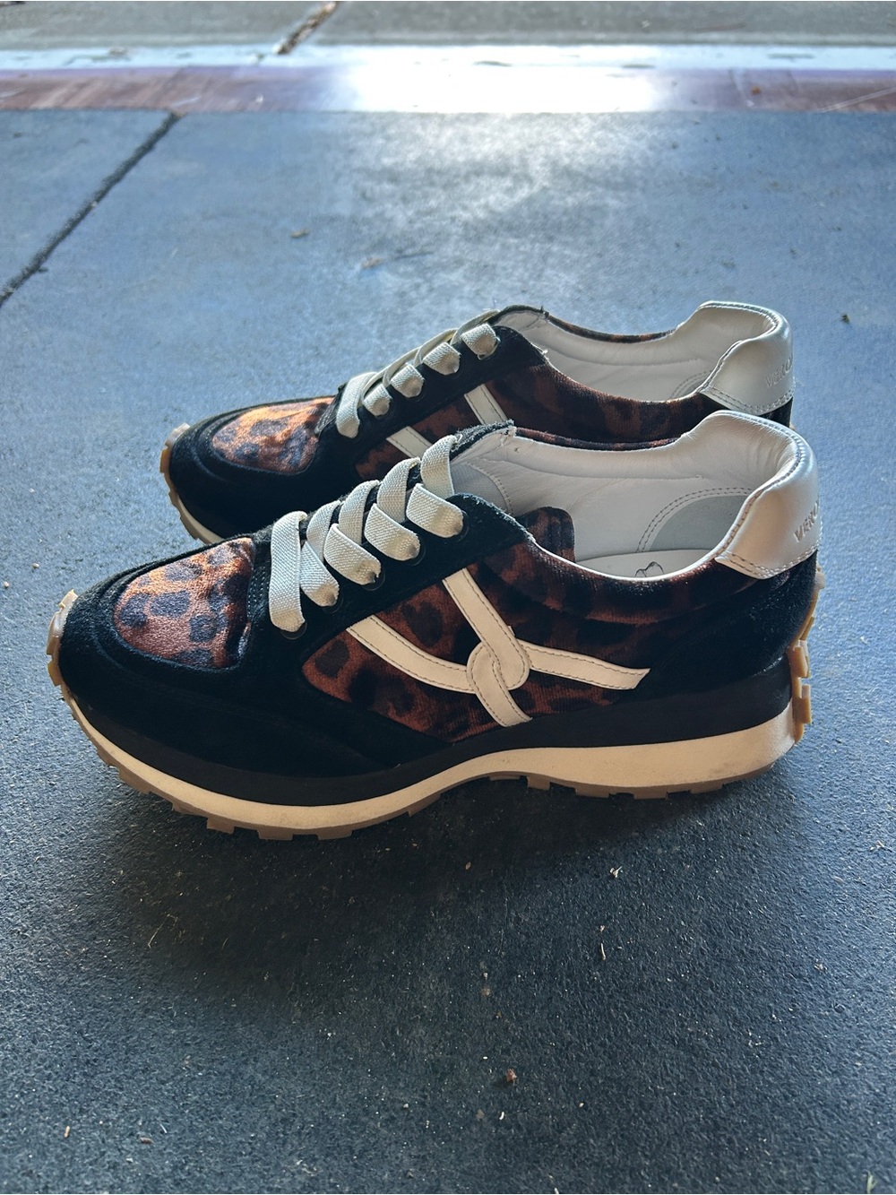 Veronica Beard Valentina Velvet Leopard Sneakers
